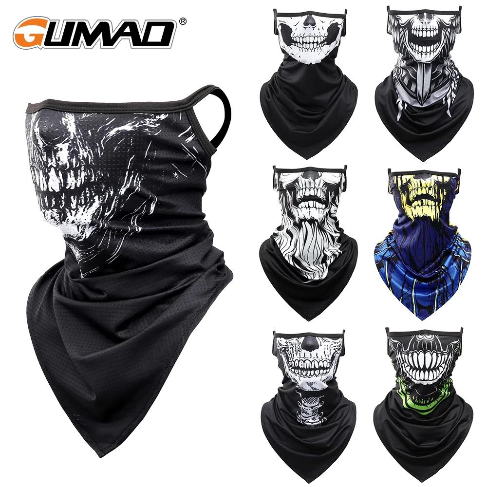 Bandana d'été tête de mort 3D pour hommes et femmes, écharpe triangle, cyclisme, randonnée, chasse, 