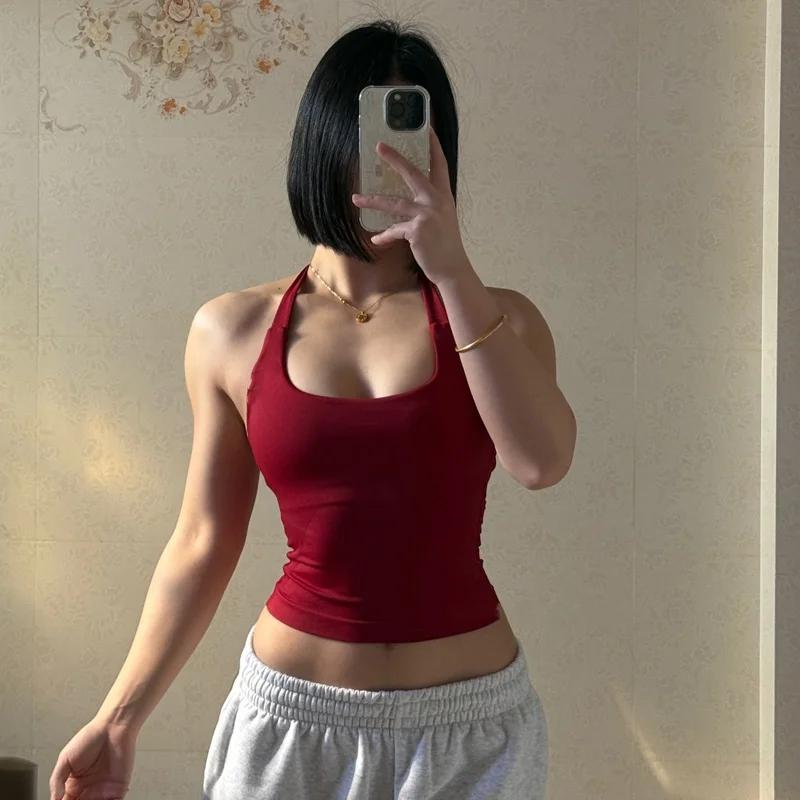 Bralette dos nu à col carré pour femmes, bretelles épaisses, coupe ajustée, coussinets amovibles, vê