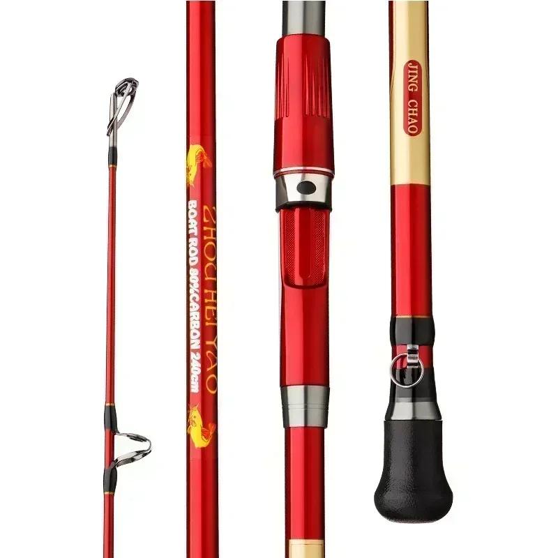Canne à Pêche Voyage Carbone 3 Pièces Portable - Surf Eau Salée 30-50lb Bateau Pêche Traîne
