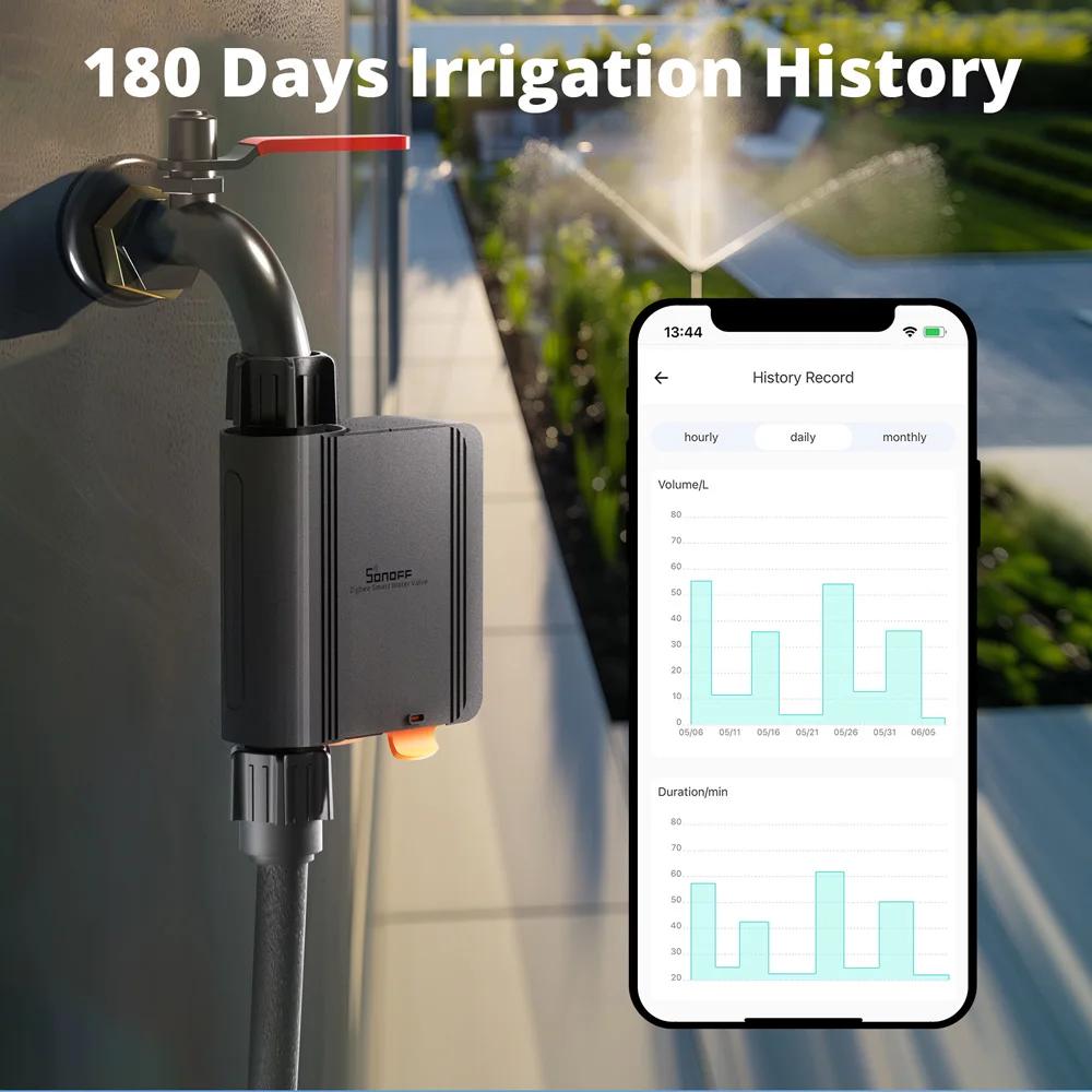 SONOFF-Vanne d'eau intelligente SWV Zigbee IP55, d'argile automatique, installation facile, télécomm