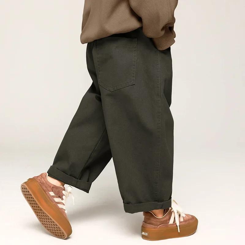 Pantalons de printemps pour enfants, style coréen, couleur unie, pantalons décontractés pour garçons