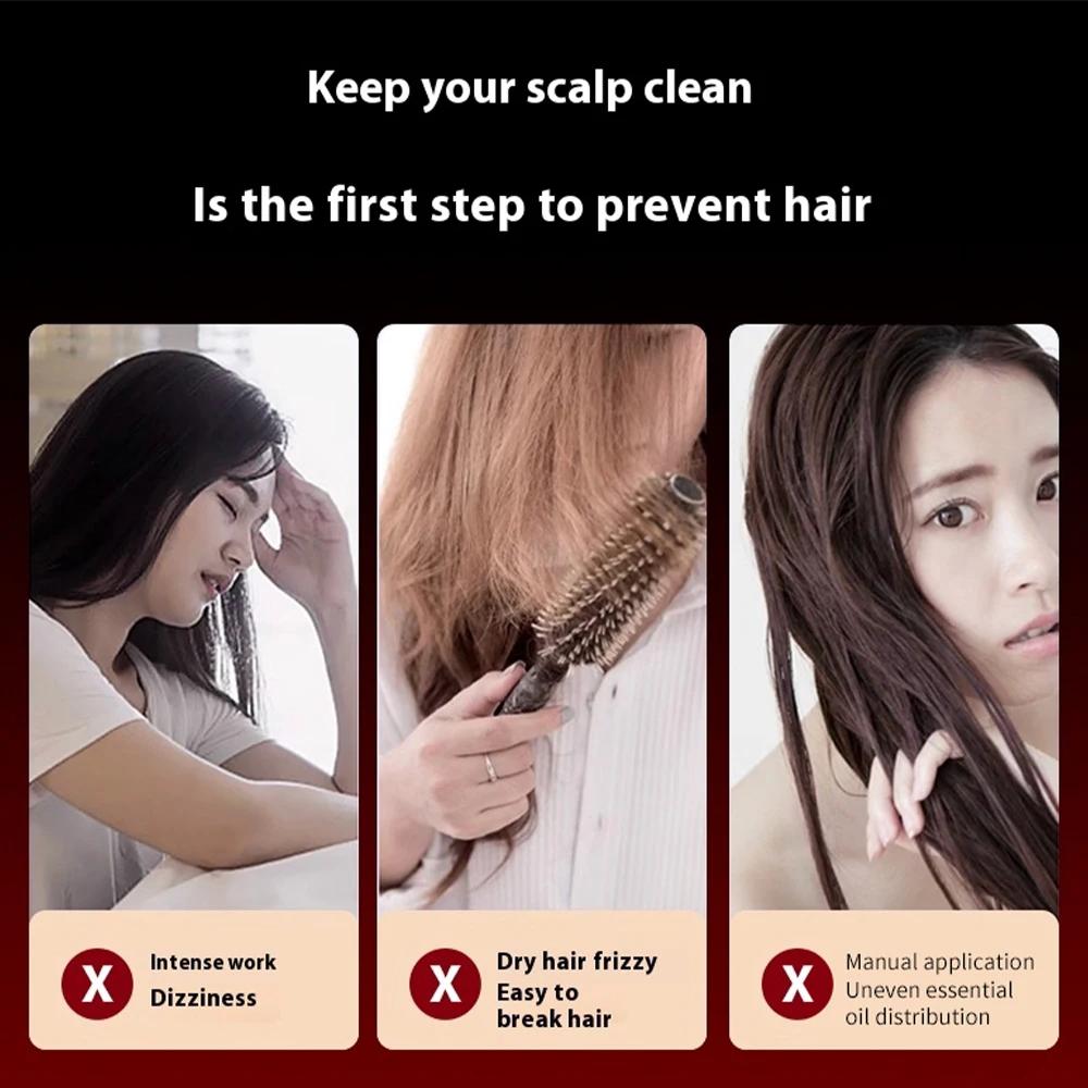 Peigne de Massage électrique à vibrations, thérapie à la lumière rouge, brosse de Massage pour la cr