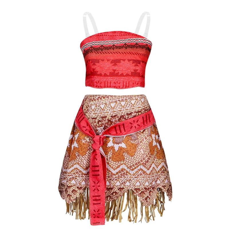 Robe du film Disney Moana pour filles, Costume de fête Cosplay d'halloween, vêtements fantaisie de p