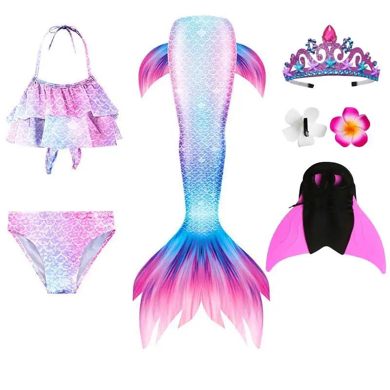 Queue de sirène de natation pour filles, robe de plage pour enfants, bain de piscine, nageoire à mai