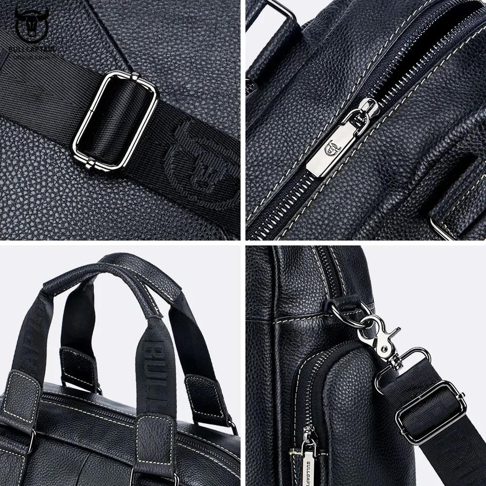 BULLCAPTAIN – porte-documents en cuir pour hommes, peut être utilisé pour ordinateur portable de 14 