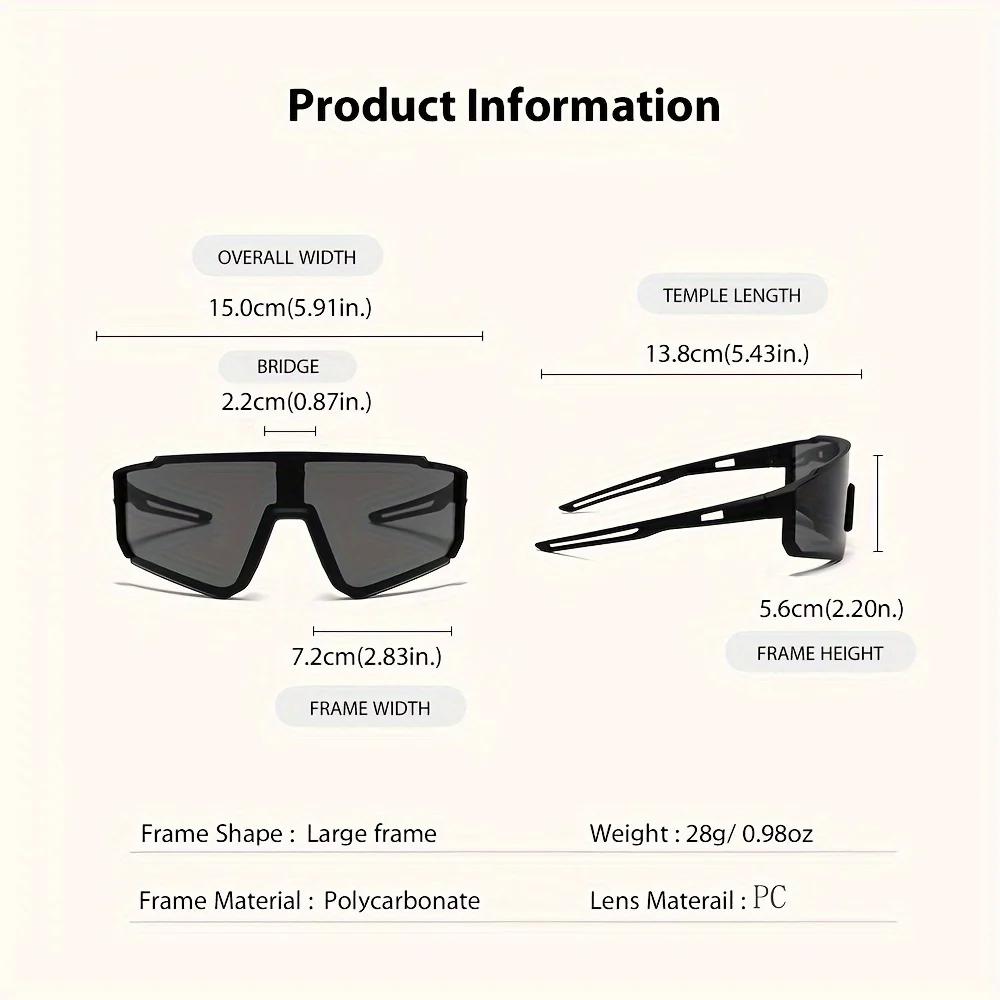 Lunettes de soleil de cyclisme surdimensionnées pour hommes, lunettes de vélo coupe-vent, lentille p