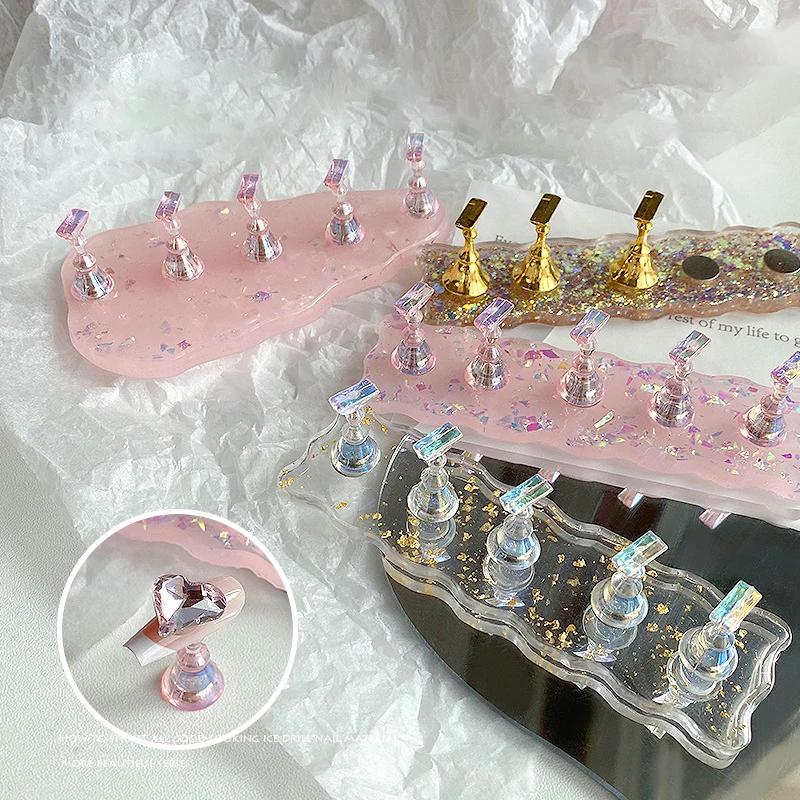 Aurora – support magnétique pour ongles, présentoir de pratique, étagère de présentation en cristal 
