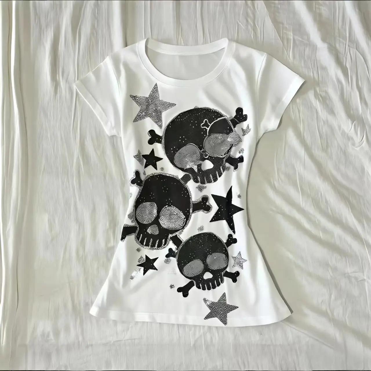 T-shirts pour femmes japonais Y2k, vêtements tendance des années 2000, hauts, imprimé graphique étoi