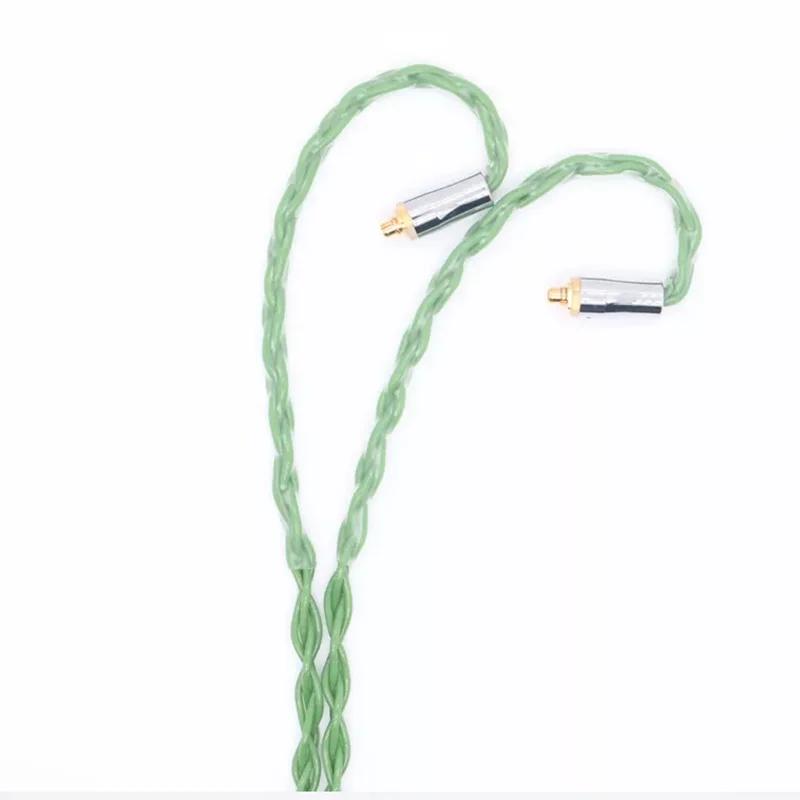 Câble bonbon vert gris XINHS 8 cœurs 5N OCC, prise 3.5/2.5/4.4mm avec MMCX/0.78mm/ QDC/TFZ
