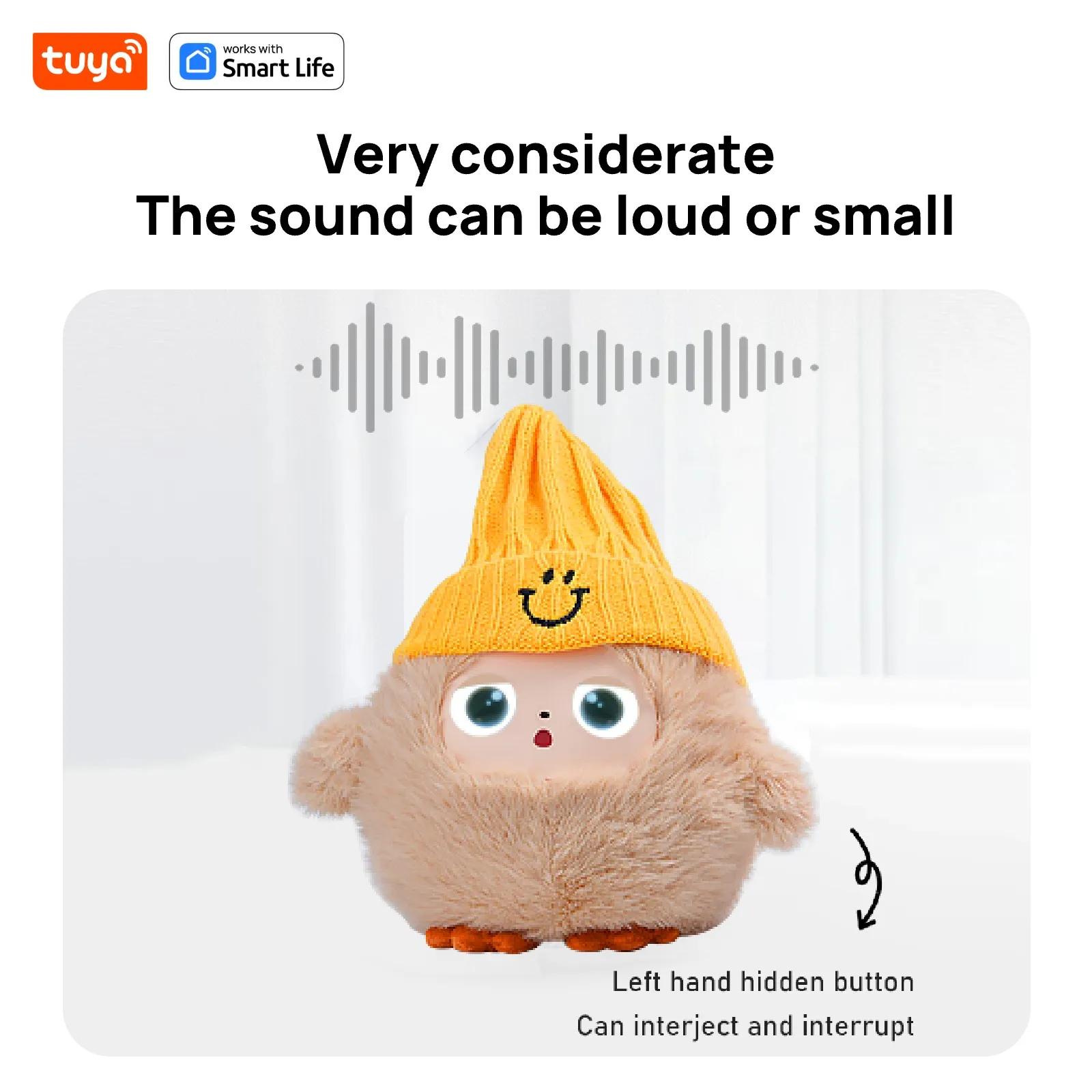 Jouet en peluche mignon Nunu-AI avec voix intelligente et yeux LED, compagnon interactif prêt et rec