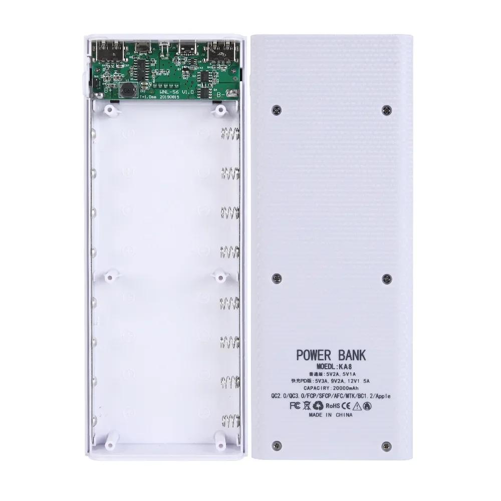 8X18650 double USB batterie externe coque Micro USB Type C 5V 4.5A boîtier de bricolage boîte de sto