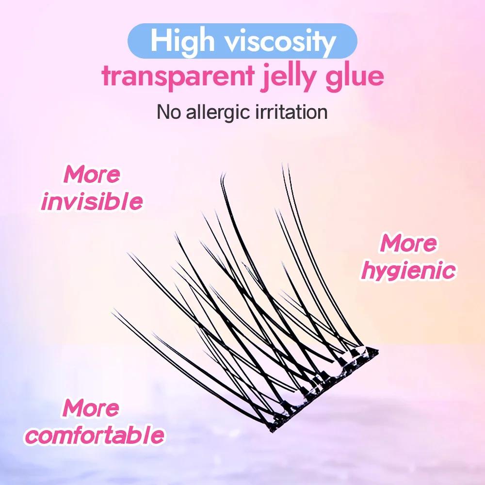 10 rangées de faux cils de grande capacité sans colle, grappe unique, 10-12MM, boucles en C, naturel