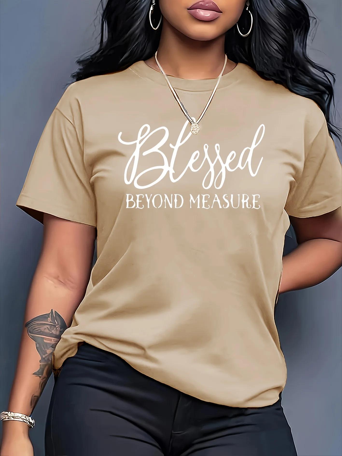 T-shirt pour femme Blessed Beyond Measure - Motif Faith, haut décontracté orange