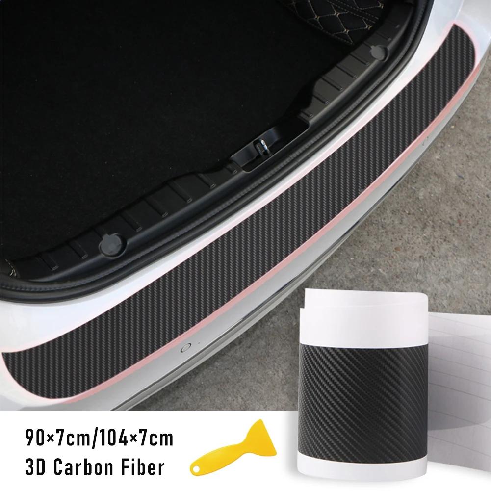 Autocollant en Fiber de carbone pour pare-choc arrière de voiture, 90cm, tampon de Protection, couve
