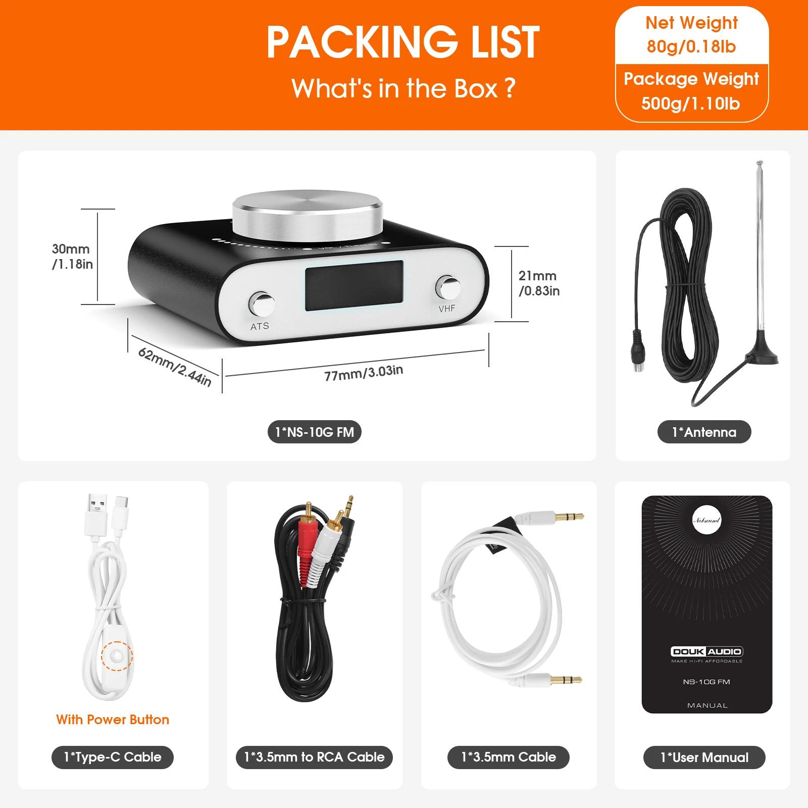 Douk Audio-Mini Radio FM Transistor Universel, Recherche Manuelle ou existent avec Écran d'Affichage