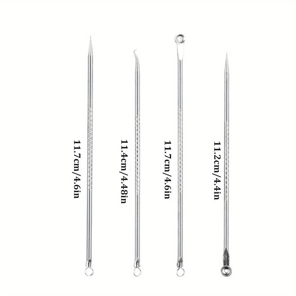 Kit d'extraction d'imperfections de boutons et d'acné, points noirs, aiguilles en acier inoxydable,