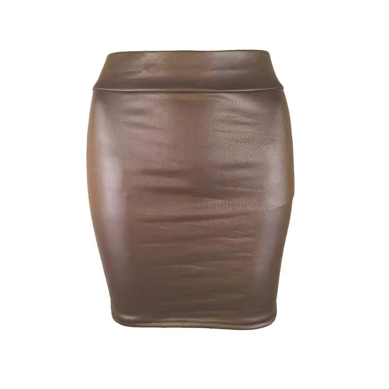 Cuir mat mince Mini Sexy mode PU chaud court taille haute jupe coréenne discothèque Streetwear vêtem