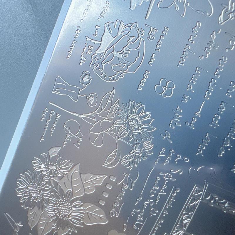 XMQ NAIL ART STAMPING PLATES LETRES Fleurs IMAGTEPLATES TEMPLATE