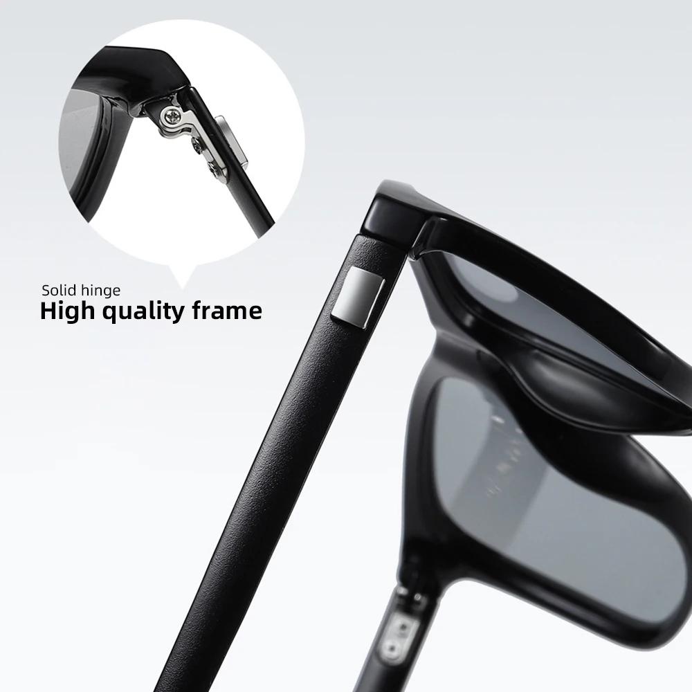 Lunettes de soleil de pêche classiques pour hommes et femmes, polarisées, monture carrée en métal, U