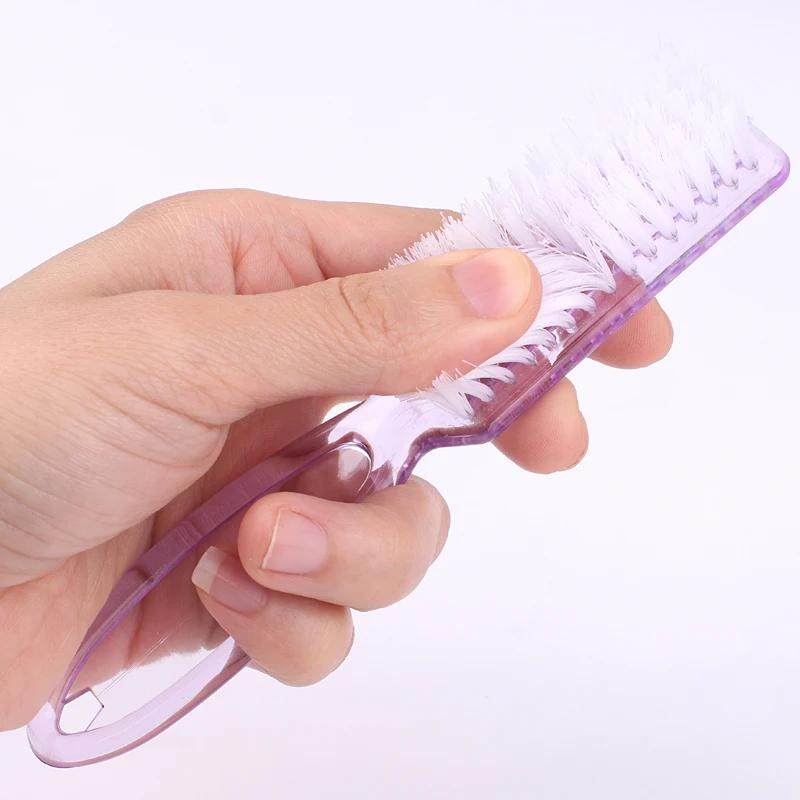 Brosse à ongles transparente, brosses de nettoyage, poignée en plastique, nettoyeur de brosse multif