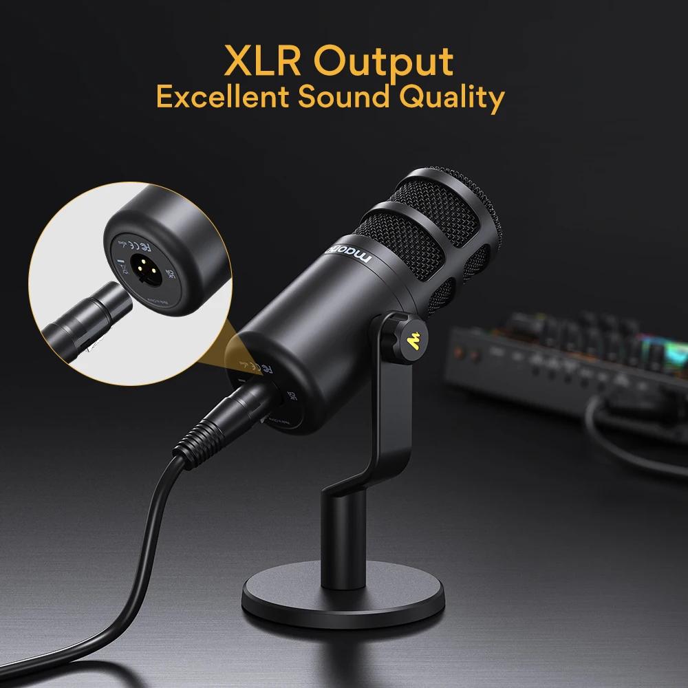 Microphone dynamique XLR pour PC Maono PD100, entièrement en métal, pour jeux, diffusion, enregistre