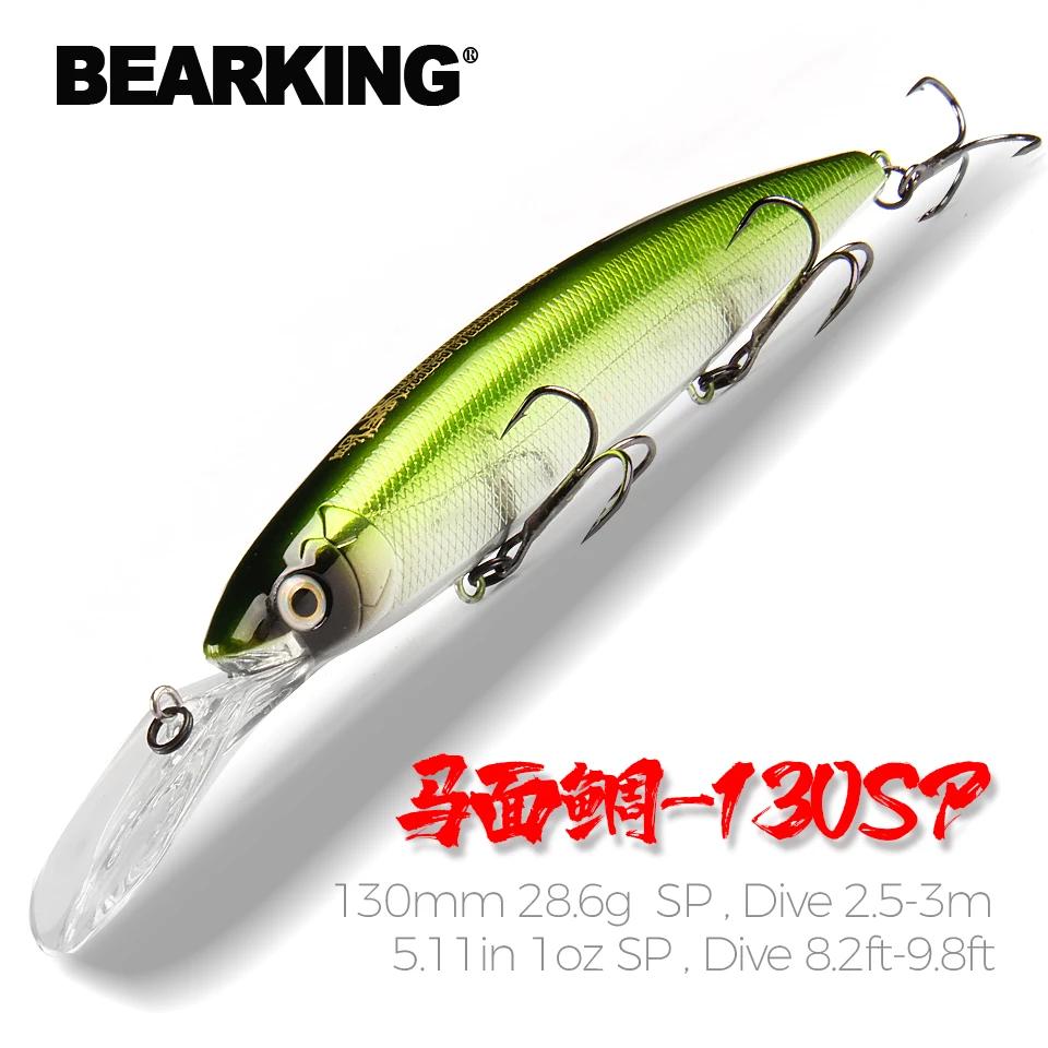 Bearking 130mm 28.6g qualité professionnelle leurres de pêche appât dur plongée 2.5-3m qualité wobbl