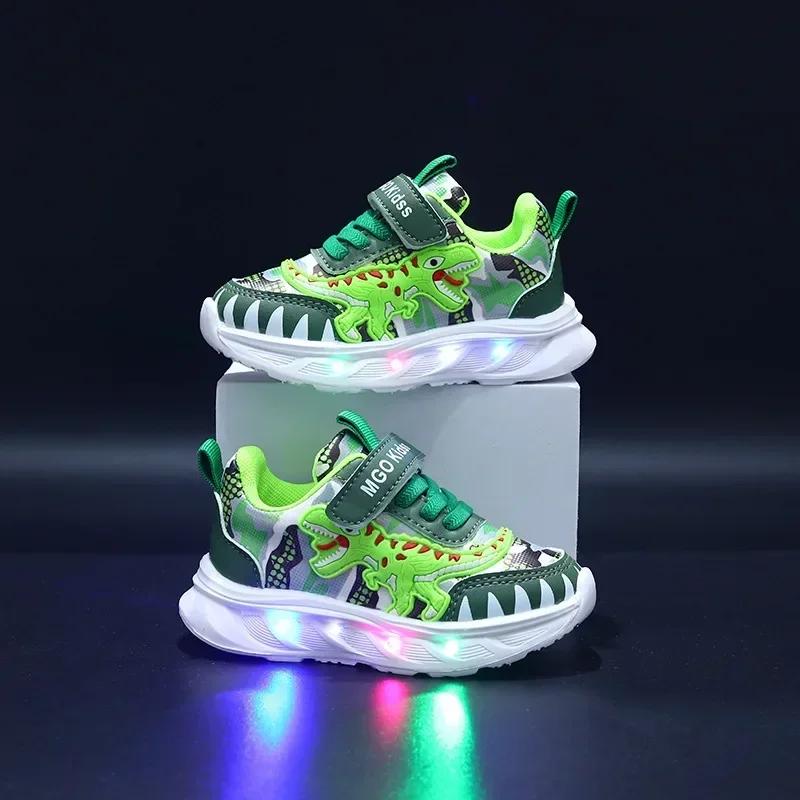 Chaussures lumineuses Led pour garçons, baskets décontractées Mickey pour enfants, chaussures de Spo