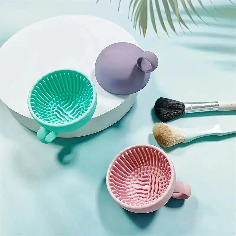 Nettoyeur de pinceaux de maquillage QuickClean, épurateur en Silicone de qualité supérieure et bol a