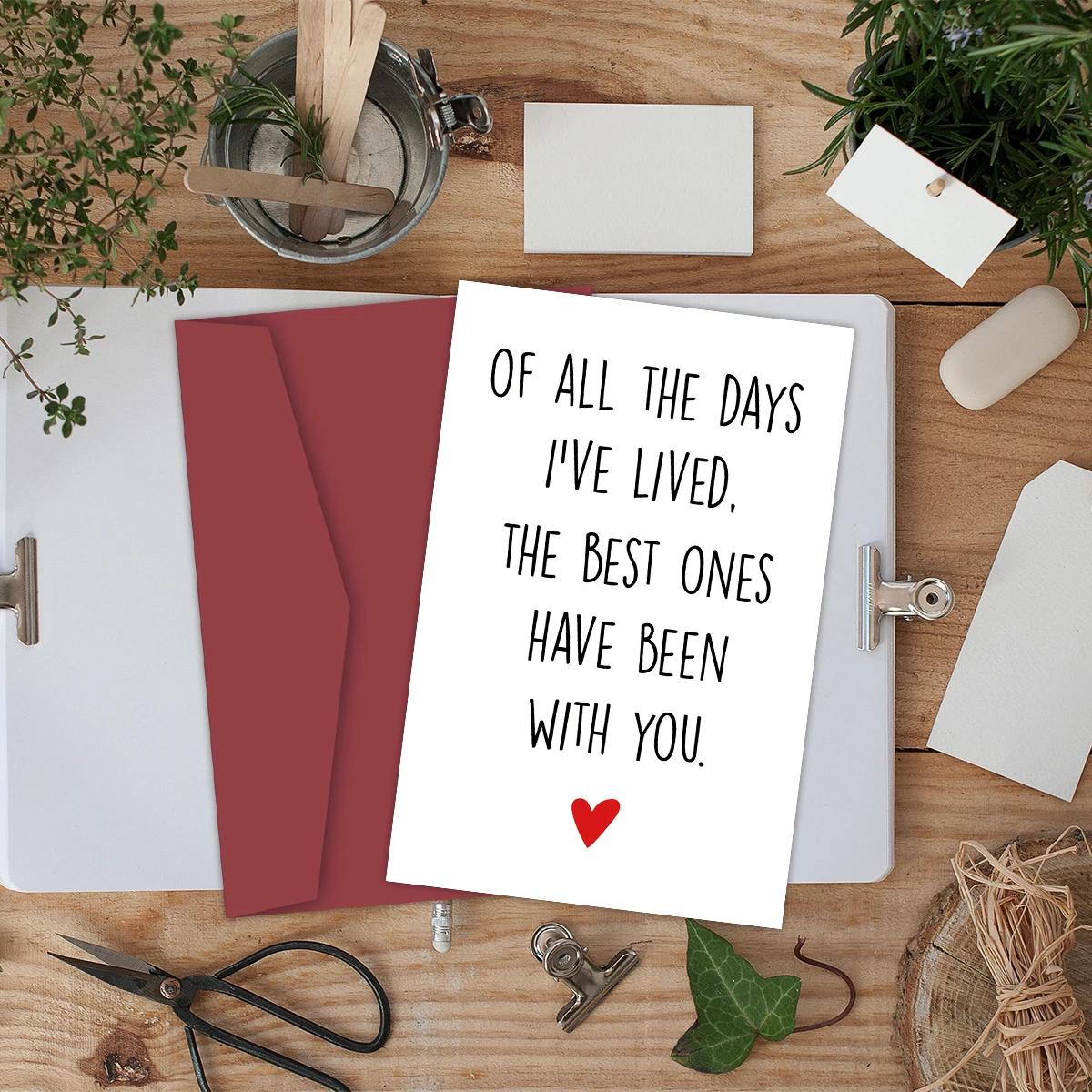 Carte d'anniversaire romantique pour lui et elle, carte de vœux d'amour d'anniversaire, de tous les 