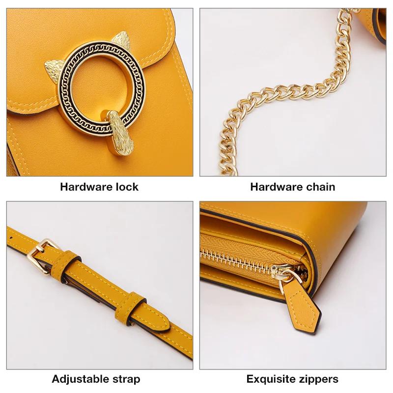 FOXER marque sac de téléphone portable en cuir fendu sac à bandoulière pour femme 2025 mode léger lu