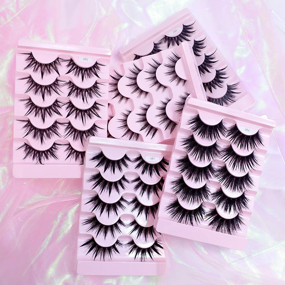 RED SIREN – faux-cils en vison naturel doux, 5 paires, mode coréenne, style Manga