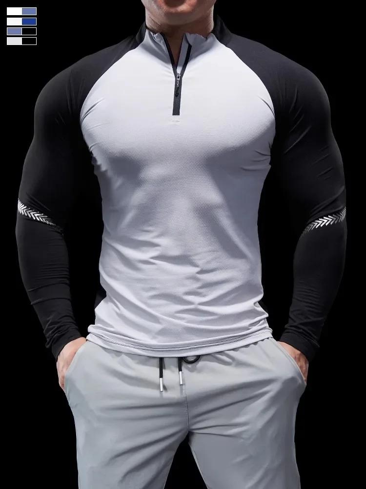 Collants homme automne-hiver fitness - Polo demi-zip séchage rapide pour running et sport