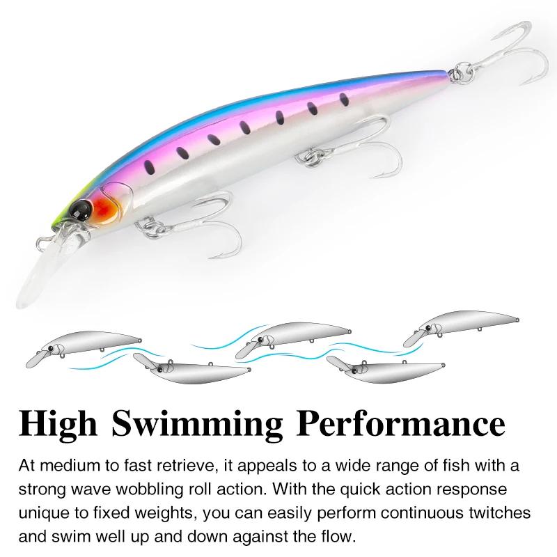 TSURINOYA 110mm 37g leurre de pêche en mer poids lourd Max 80m Ultra longue coulée coulant vairon as