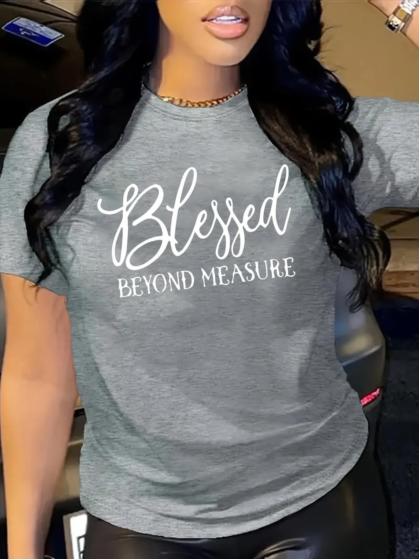 T-shirt pour femme Blessed Beyond Measure - Motif Faith, haut décontracté orange