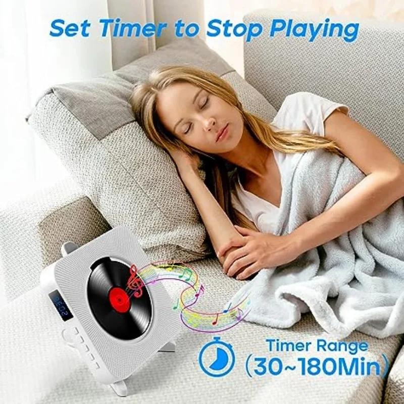 Qoosea-Lecteur CD mural avec écran LCD, télécommande infrarouge domestique, prise en charge des CD, 