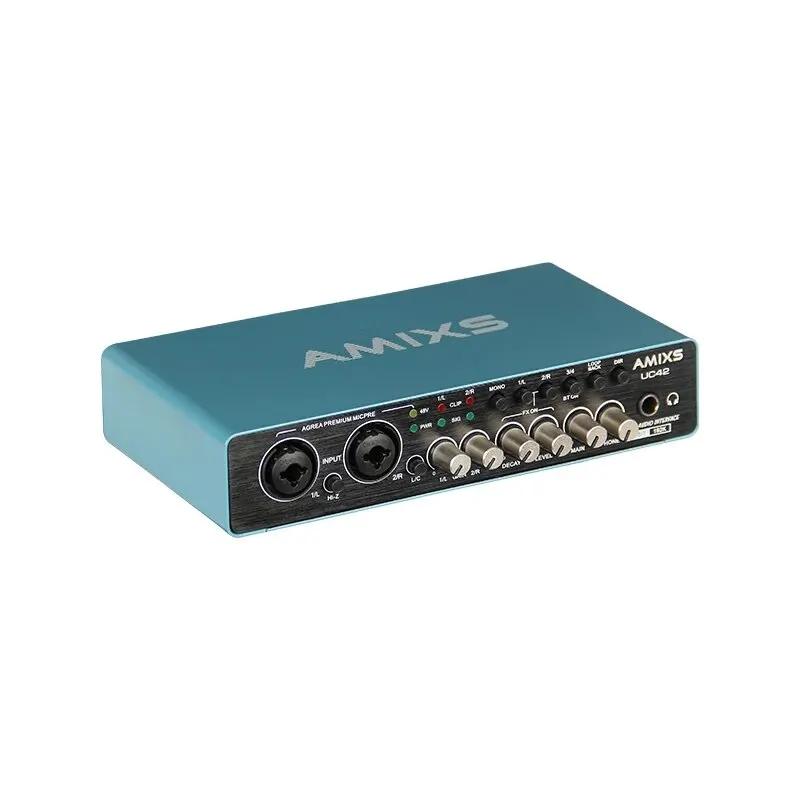 AMIXS UC42 Interface Audio pour Enregistrement Ordinateur Lecteur Gratuit USB Carte Son Externe pour