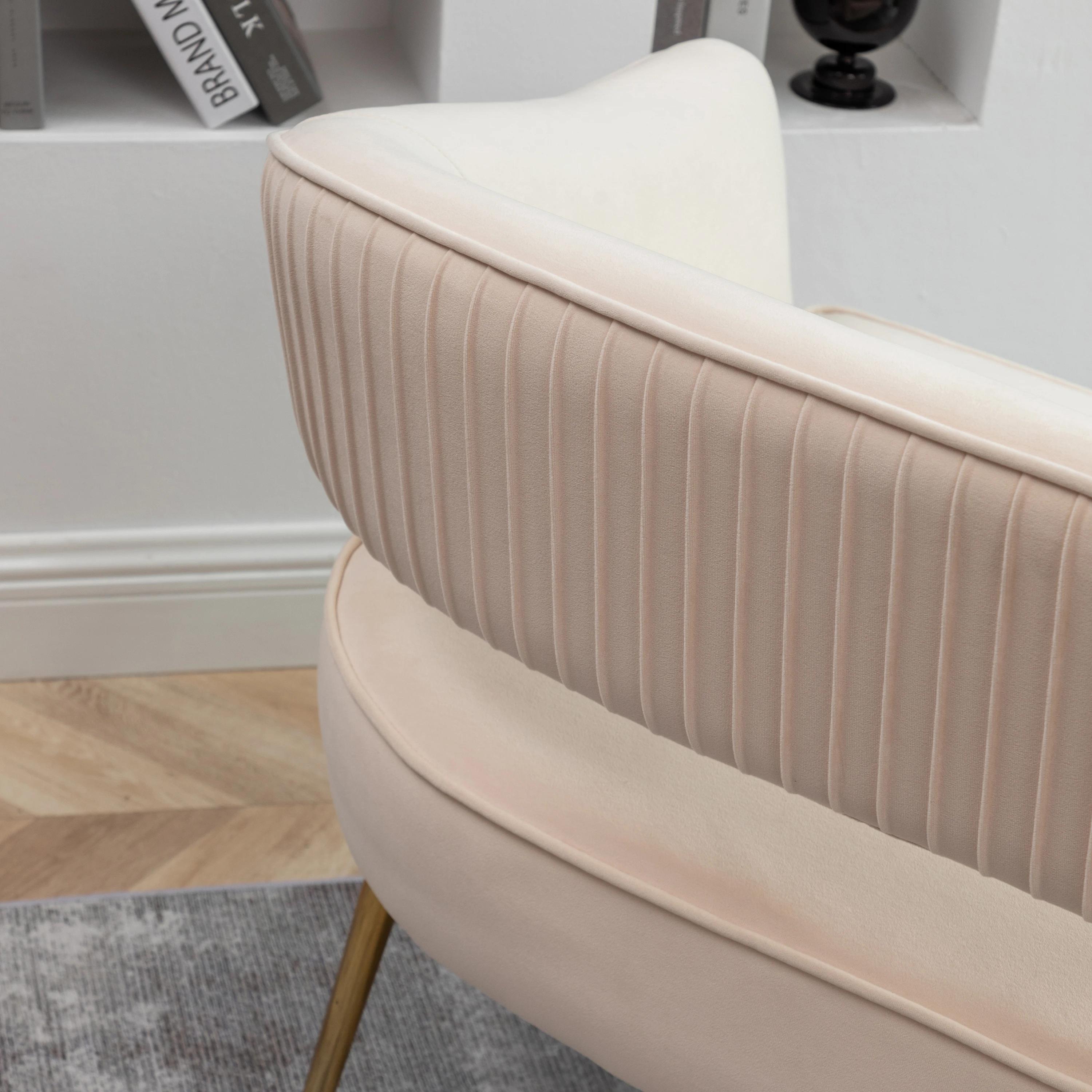 Causeuse touffetée en velours avec pieds en métal, canapés pour salon, canapé confortable, luxe abor