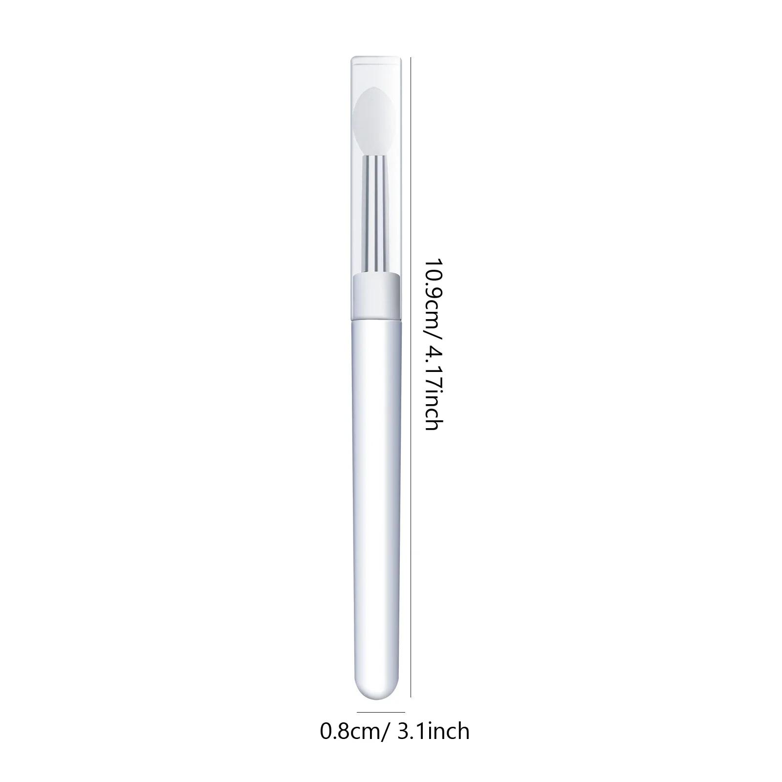 Brosse en Silicone transparente pour Nail Art, bâton applicateur de pigments chromés en poudre à pai