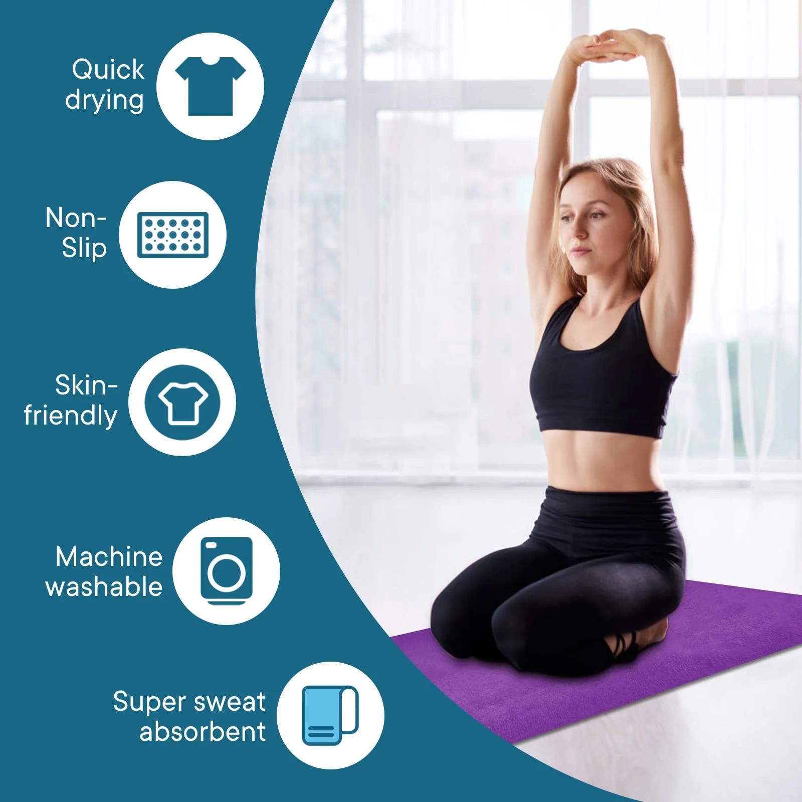 Serviette de yoga antidérapante, tapis de Pilates, couverture de yoga absorbant la transpiration, ta