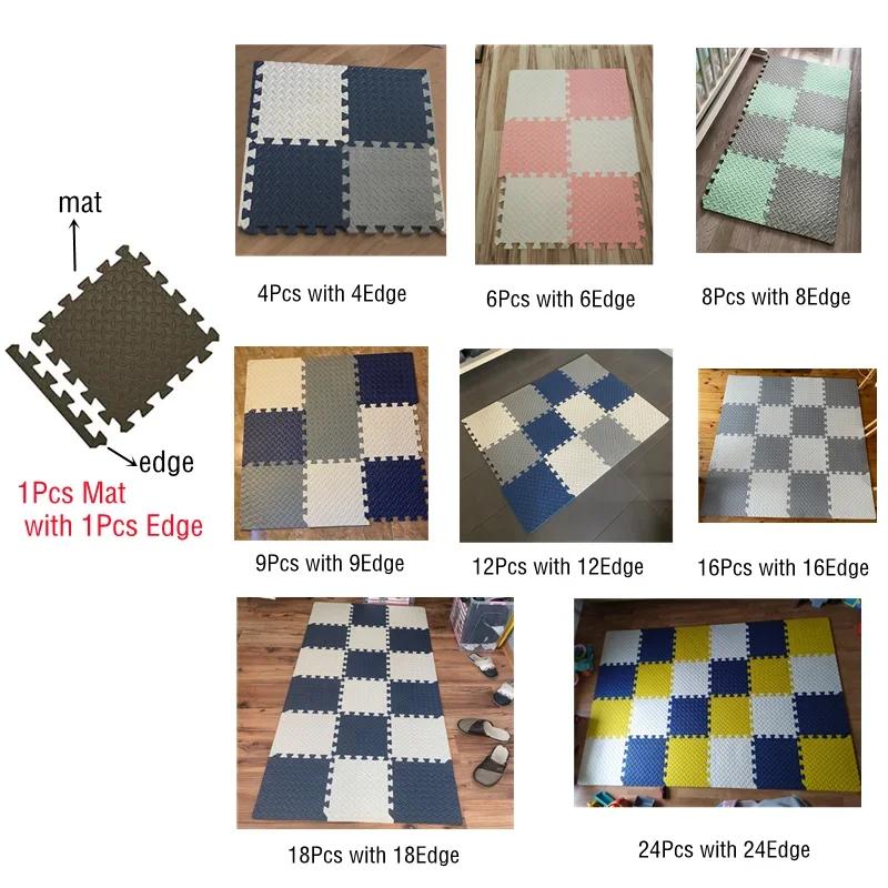 Tapis de jeu en mousse pour bébé, 16 pièces, tapis de Puzzle pour enfants, carreaux d'exercice imbri