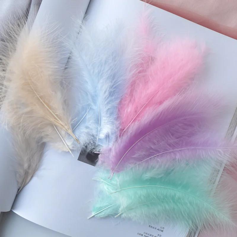 Plumes naturelles 4-6 pouces 10-15cm, 50 pièces, Plume blanche de dinde, robe de mariée moelleuse, a
