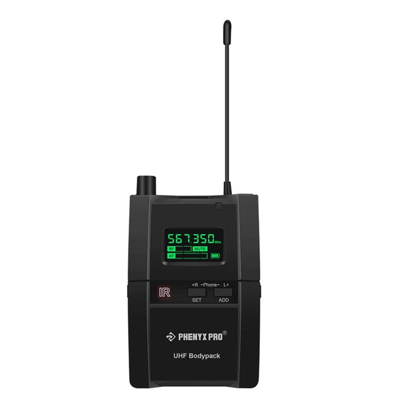 Phenyx Pro Stéréo sans fil PTM-10 dans le système de moniteur d'oreille Récepteur Bodypack, bande mo