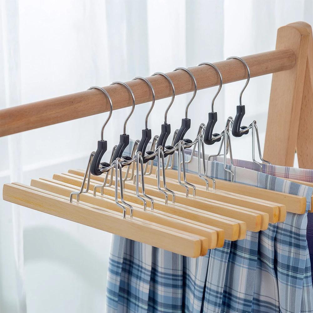 Cintre multifonctionnel en bois massif pour pantalons, 5/10 pièces, support de séchage de vêtements 