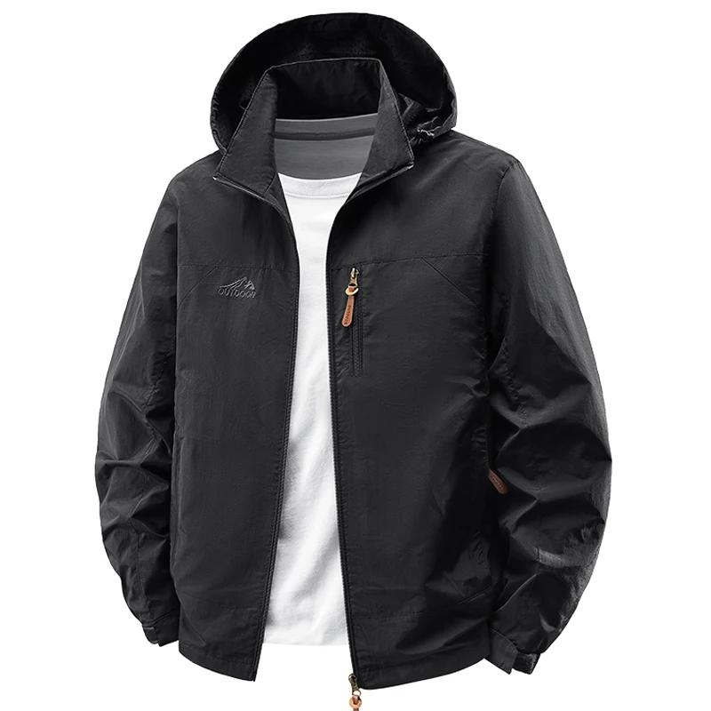Printemps automne coupe-vent imperméable randonnée vestes hommes en plein air Camping manteaux à cap