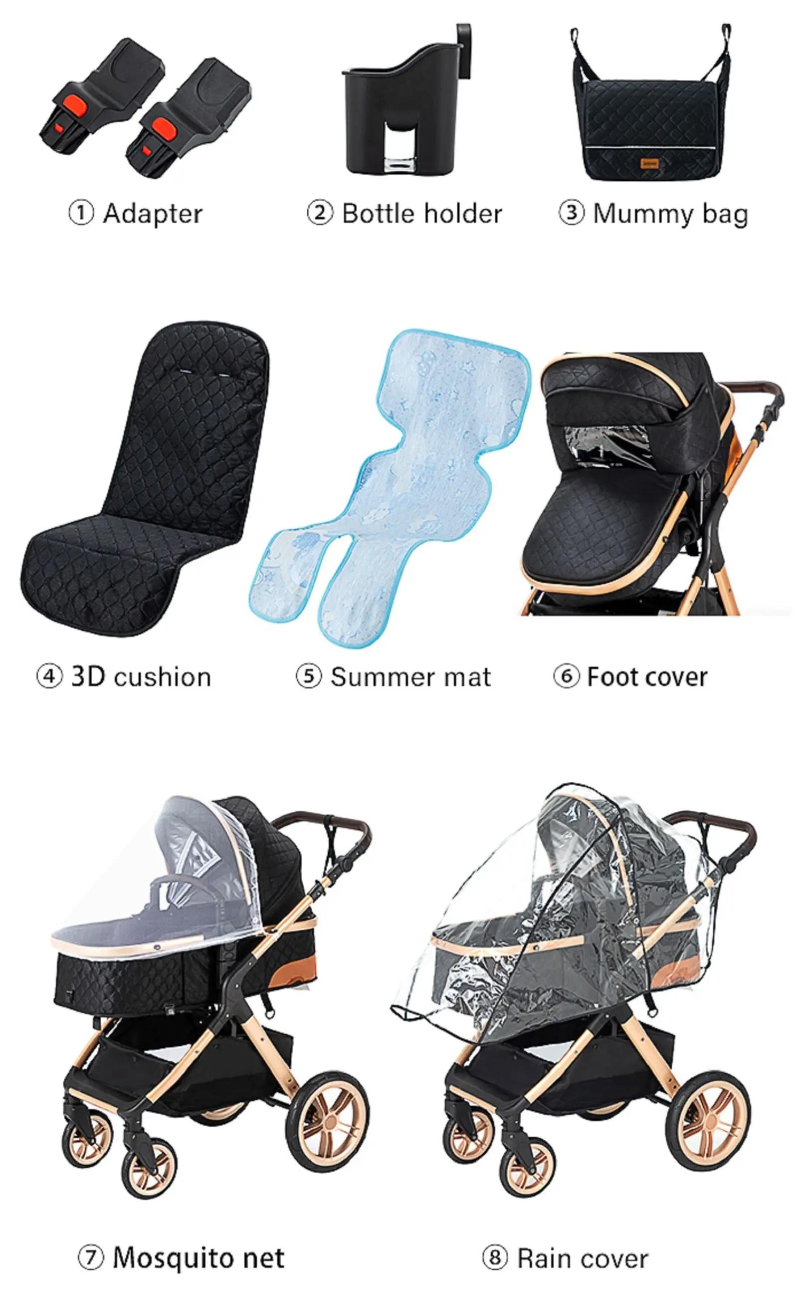 Poussette 3 en 1 pour bébé, voiturette pour bébé, articles pour nouveau-né, poussettes légères, sièg