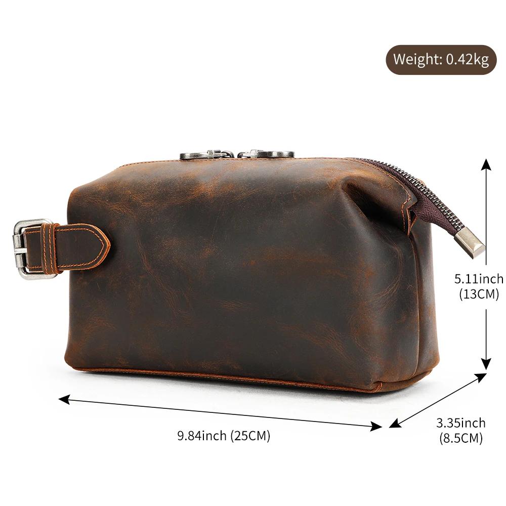 WESTAL Crazy Horse – sacs en cuir pour hommes, avec poignées, poignet de grande capacité, pochette p