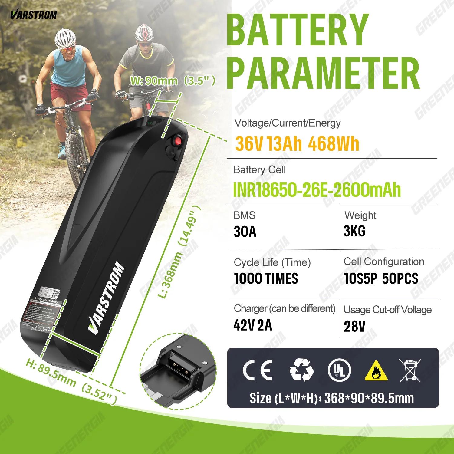 Batterie EBike 36V 48V 52V Hailong 30A BMS batterie au Lithium pour tube inférieur de vélo électriqu