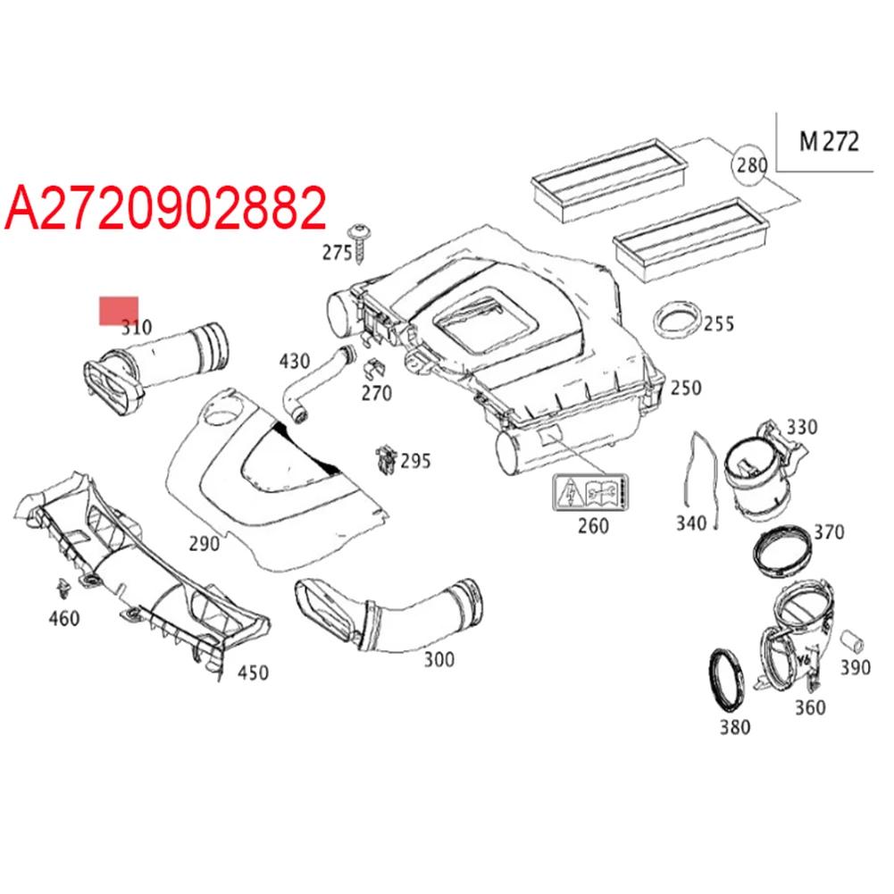 A2720902982 A2720902882 Tuyau D'entrée D'air pour Mercedes Benz GLK 350 4MATIC Voies Respiratoires P