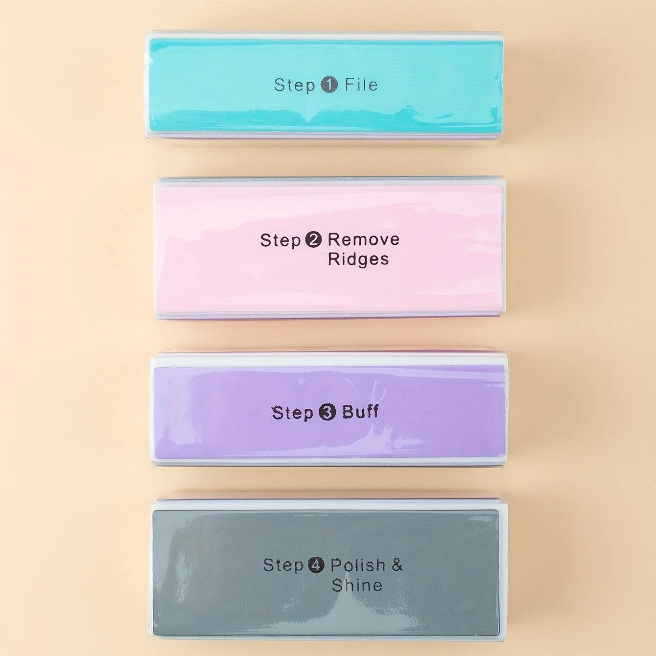 Bloc tampon à ongles 4 voies bloc de polissage coloré brillant polisseuse lime de polissage des ongl