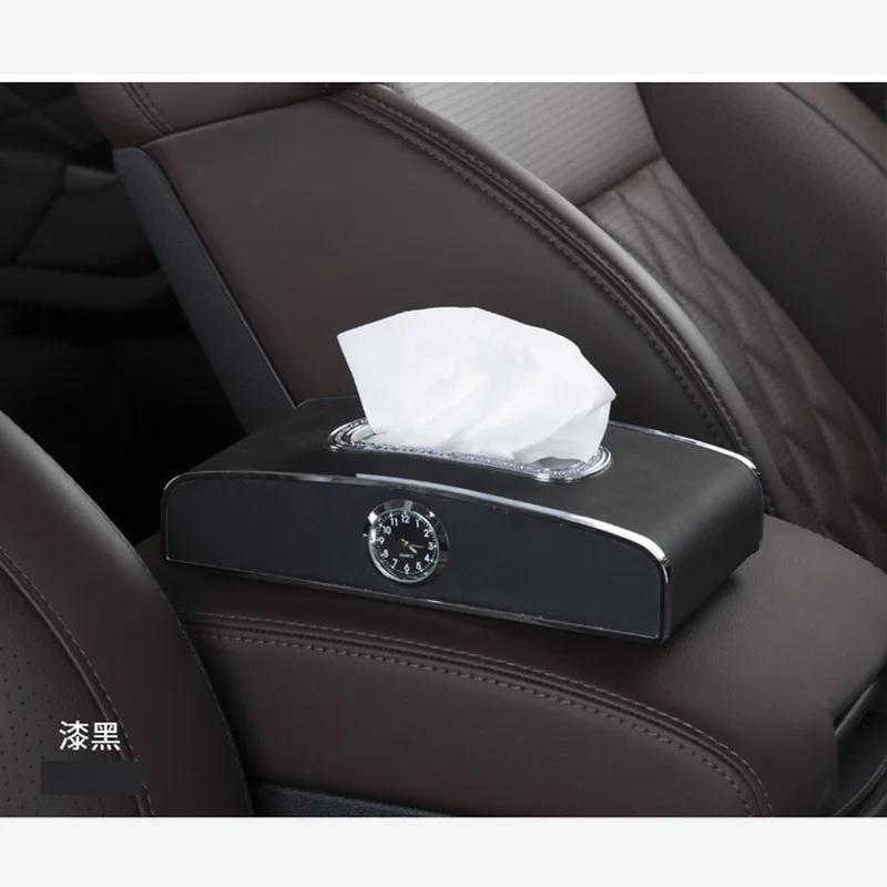 Boîte à mouchoirs automatique en cuir PU, support de couverture en cuir noir, bloc de papier, access